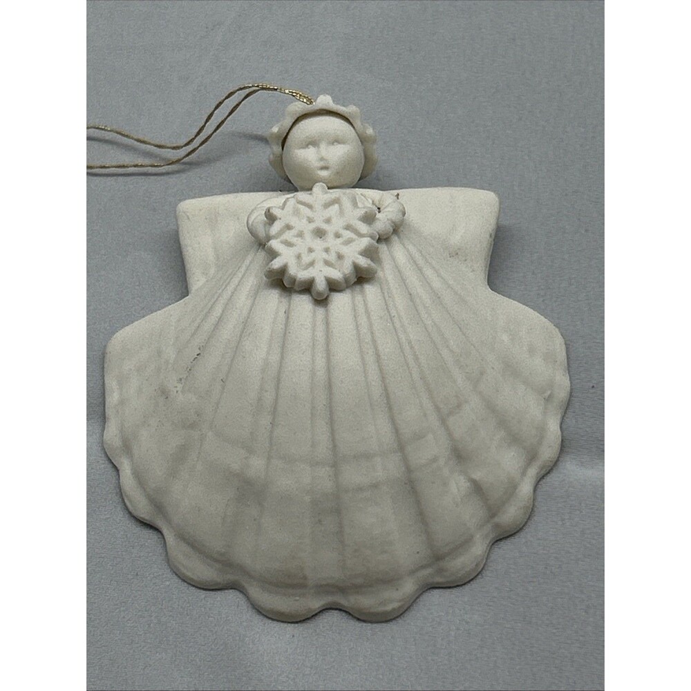 Margaret Furlong Winter Jewel Shell Angel Snowflake 3" Ornament